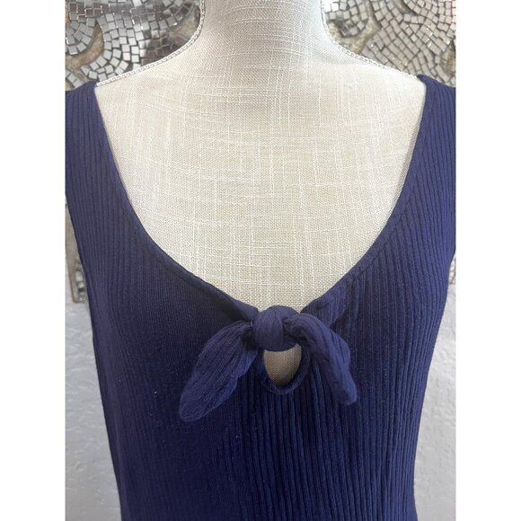 Cupcakes & Cashmere Purple Sleeveless Ribbed Knit Dress W/Front Tie Detail L - Picture 2 of 9